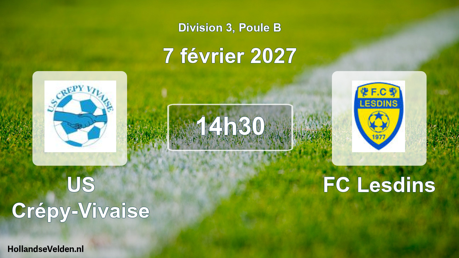 Scheduled Match: US Crépy-Vivaise - FC Lesdins (7 February 2027)