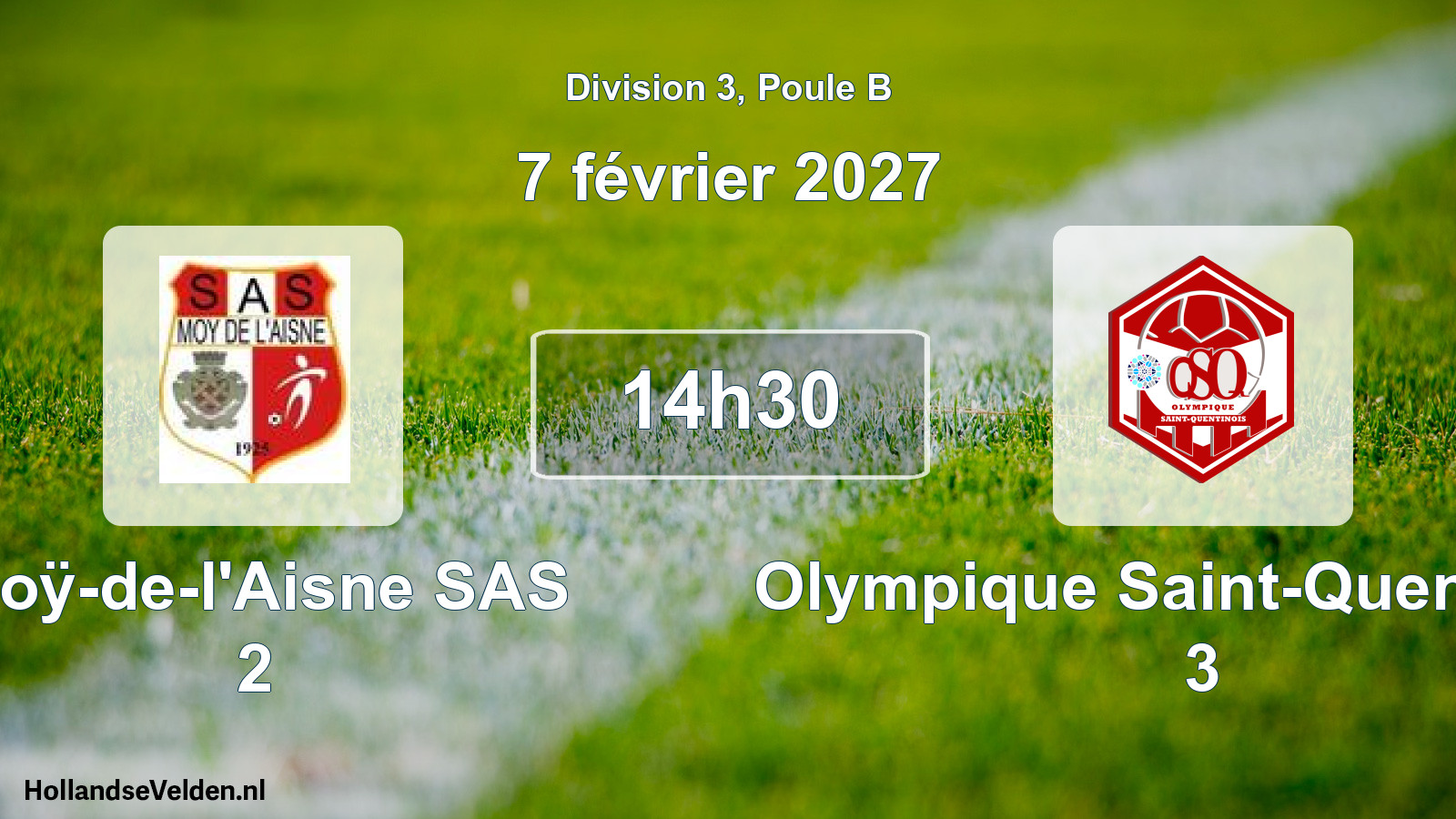 Scheduled Match: Moÿ-de-l'Aisne SAS 2 - Olympique Saint-Quentinois 3 (7 February 2027)