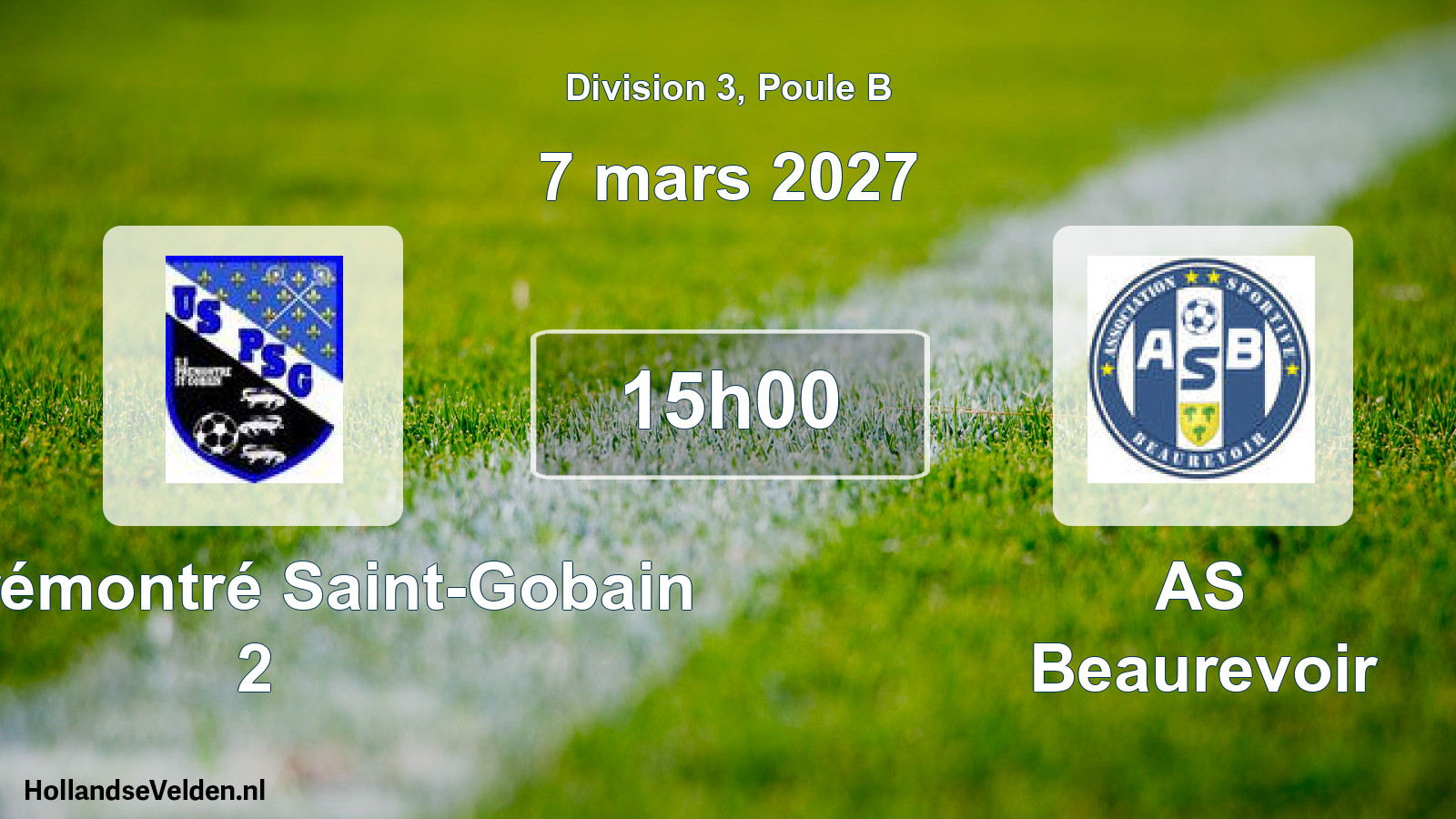 Scheduled Match: US Prémontré Saint-Gobain 2 - AS Beaurevoir (7 March 2027)