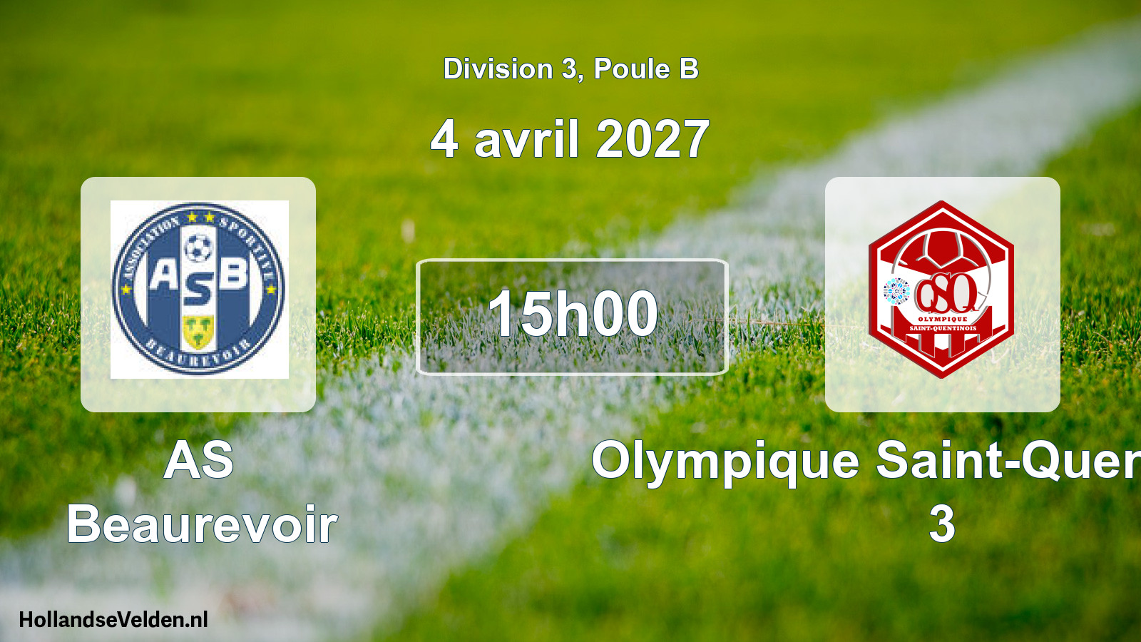 Scheduled Match: AS Beaurevoir - Olympique Saint-Quentinois 3 (4 April 2027)
