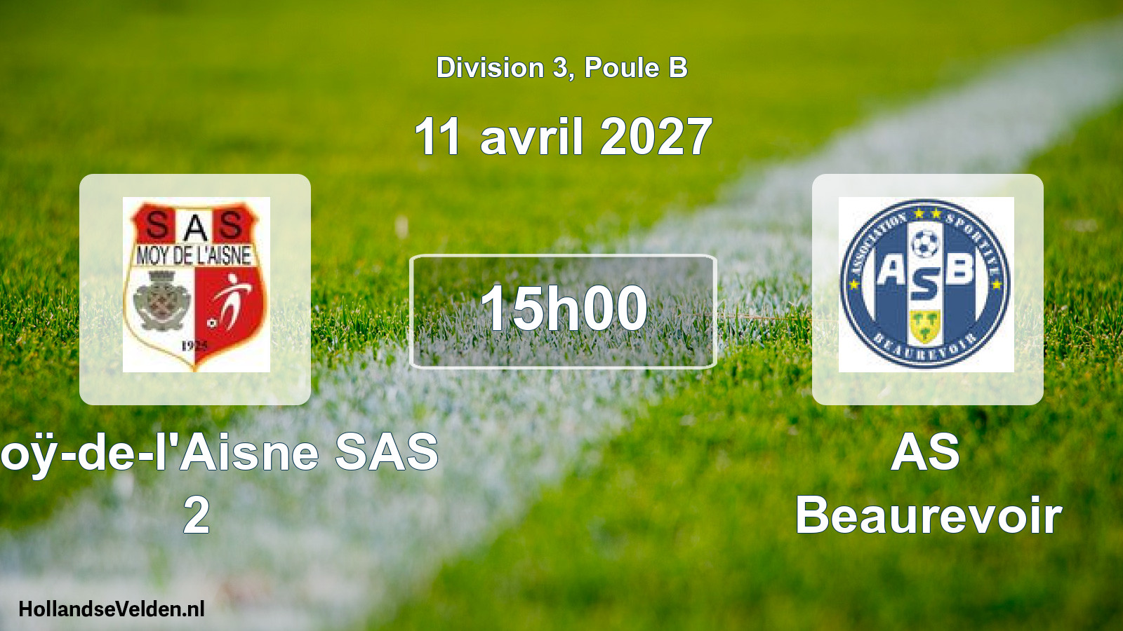 Scheduled Match: Moÿ-de-l'Aisne SAS 2 - AS Beaurevoir (11 April 2027)