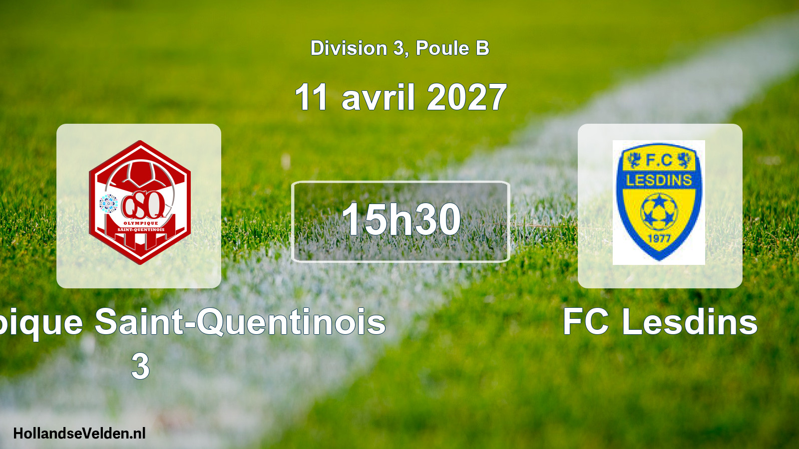 Scheduled Match: Olympique Saint-Quentinois 3 - FC Lesdins (11 April 2027)