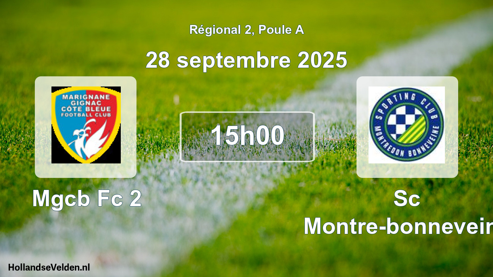 Geplande wedstrijd: Mgcb Fc 2 - Sc Montre-bonneveine (28 september 2025)
