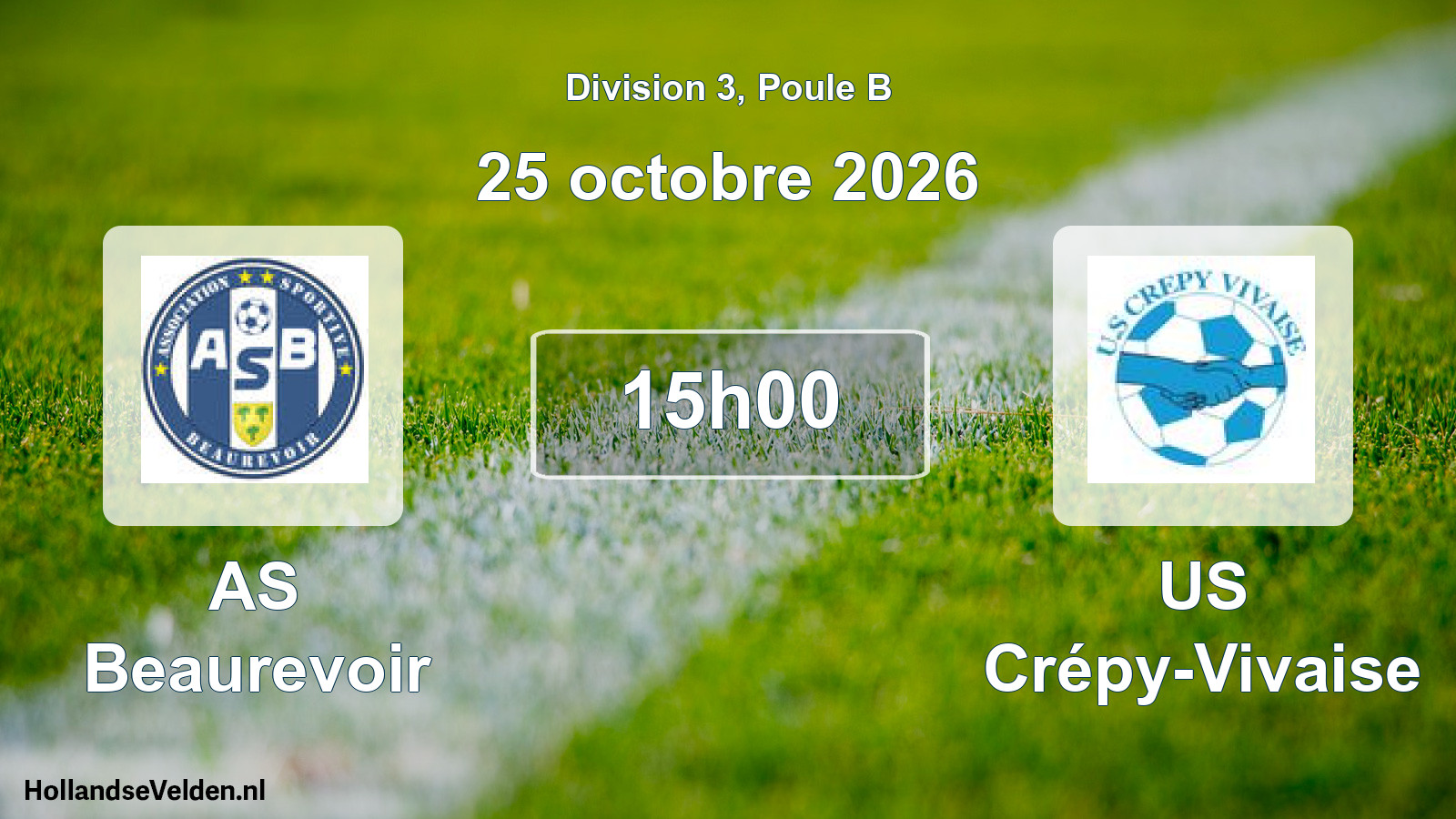 Scheduled Match: AS Beaurevoir - US Crépy-Vivaise (25 October 2026)