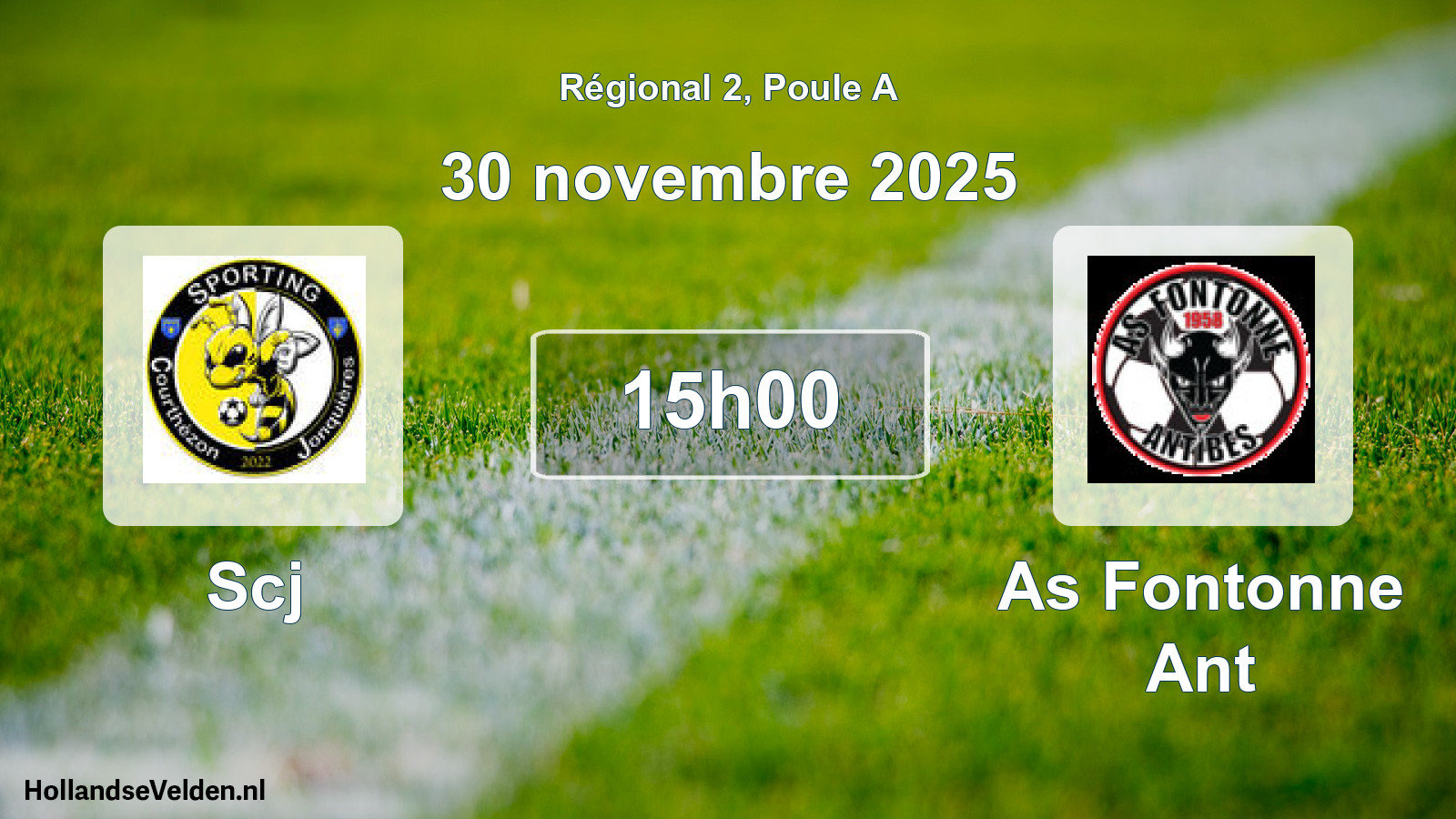 Geplande wedstrijd: Scj - As Fontonne Ant (30 november -1)