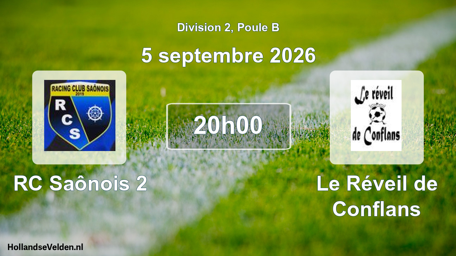 Match programmé: RC Saônois 2 - Le Réveil de Conflans (5 septembre 2026)