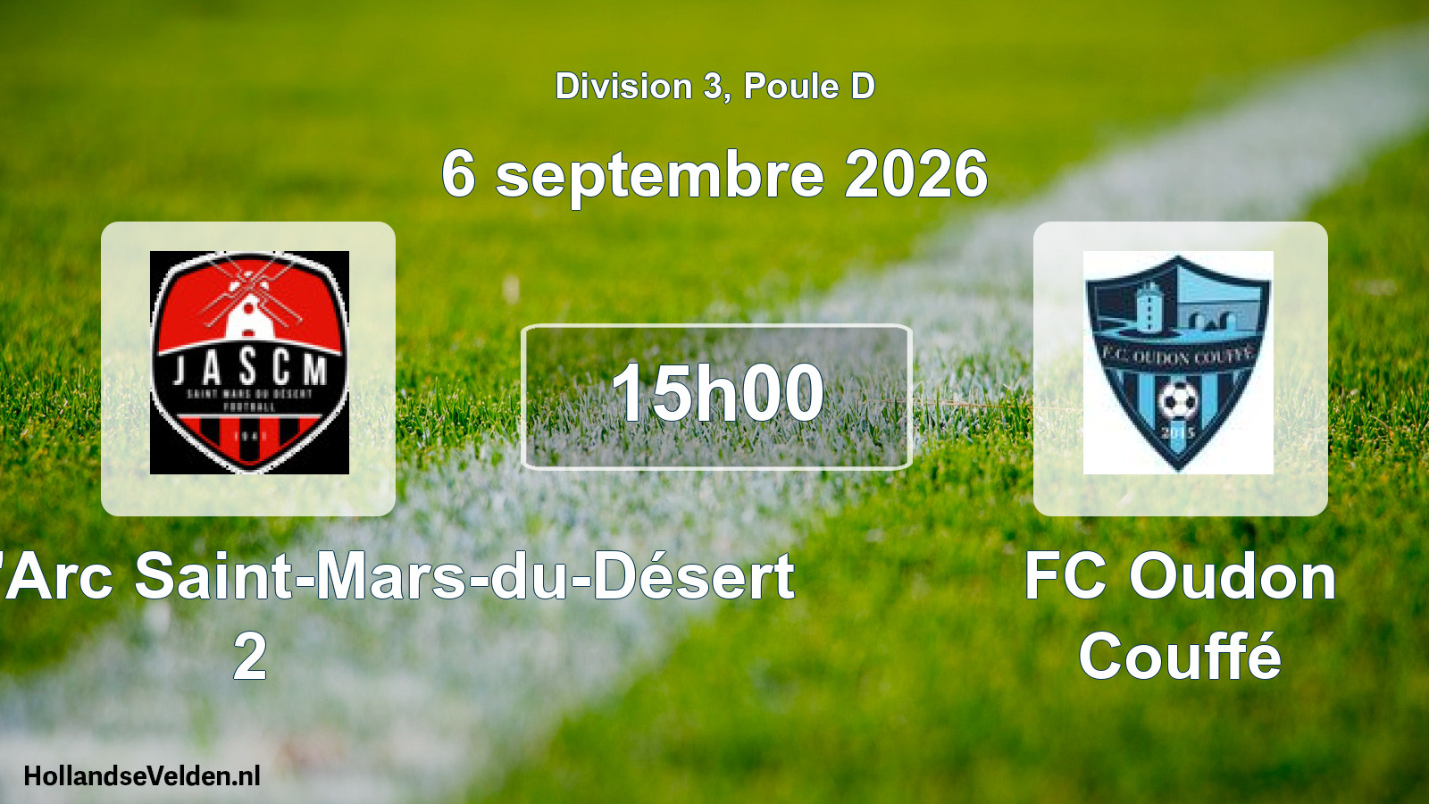 Scheduled Match: Jeanne d'Arc Saint-Mars-du-Désert 2 - FC Oudon Couffé (6 September 2026)