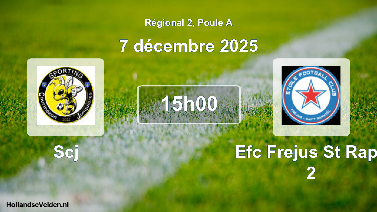 Geplande wedstrijd: Scj - Efc Frejus St Raph 2 (7 décembre 2025)
