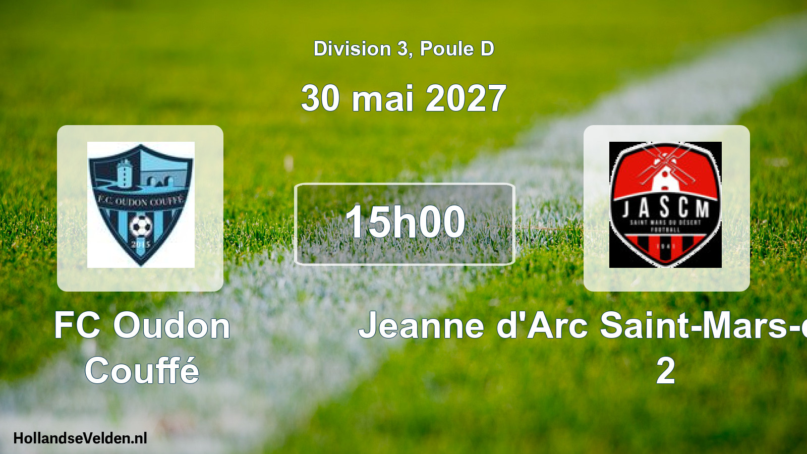 Match programmé: FC Oudon Couffé - Jeanne d'Arc Saint-Mars-du-Désert 2 (30 mai 2027)