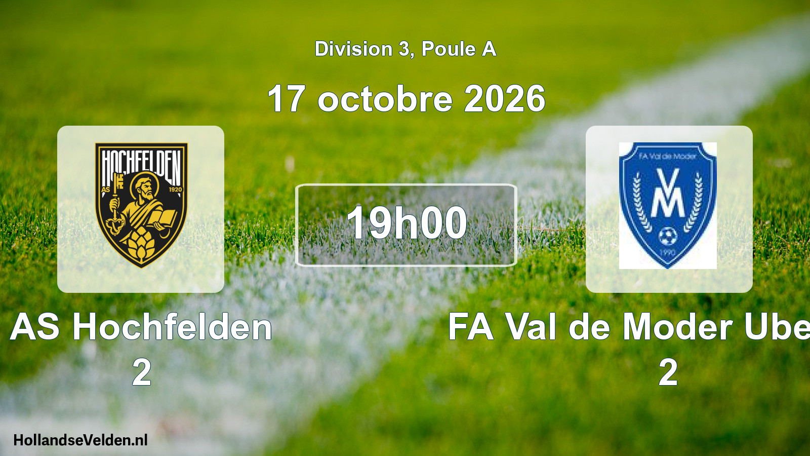 Match programmé: AS Hochfelden 2 - FA Val de Moder Uberach 2 (17 octobre 2026)