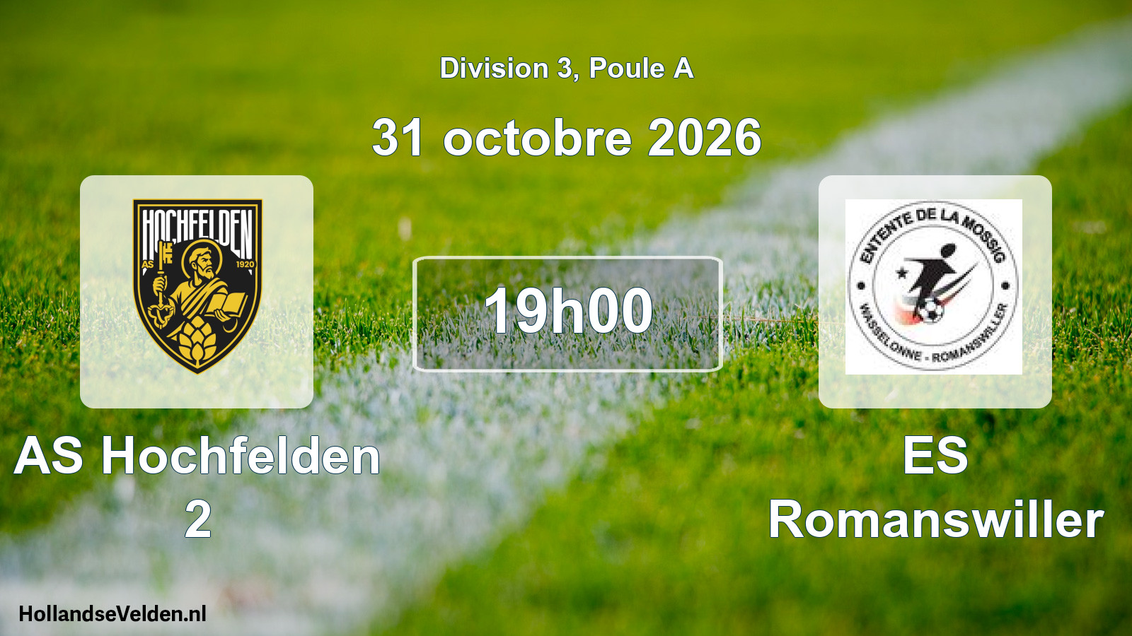Scheduled Match: AS Hochfelden 2 - ES Romanswiller (31 October 2026)