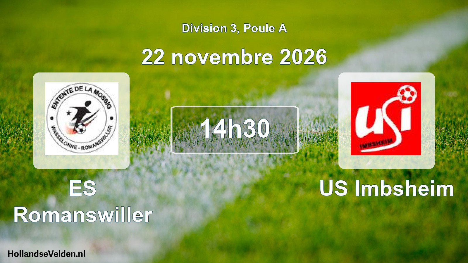 Match programmé: ES Romanswiller - US Imbsheim (22 novembre 2026)