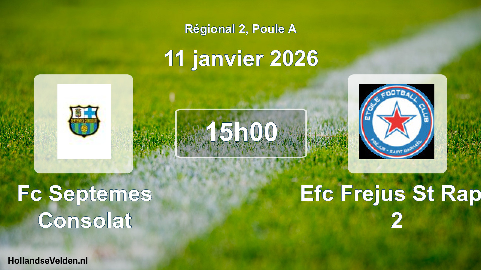Scheduled Match: Fc Septemes Consolat - Efc Frejus St Raph 2 (11 January 2026)