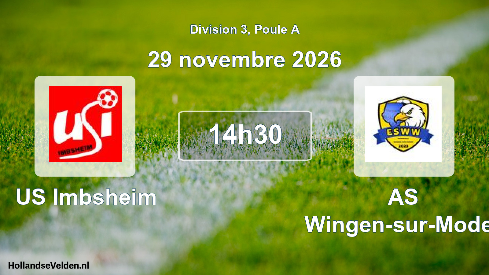 Match programmé: US Imbsheim - AS Wingen-sur-Moder (29 novembre 2026)