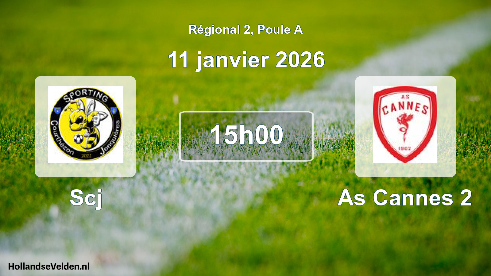 Geplande wedstrijd: Scj - As Cannes 2 (11 janvier 2026)
