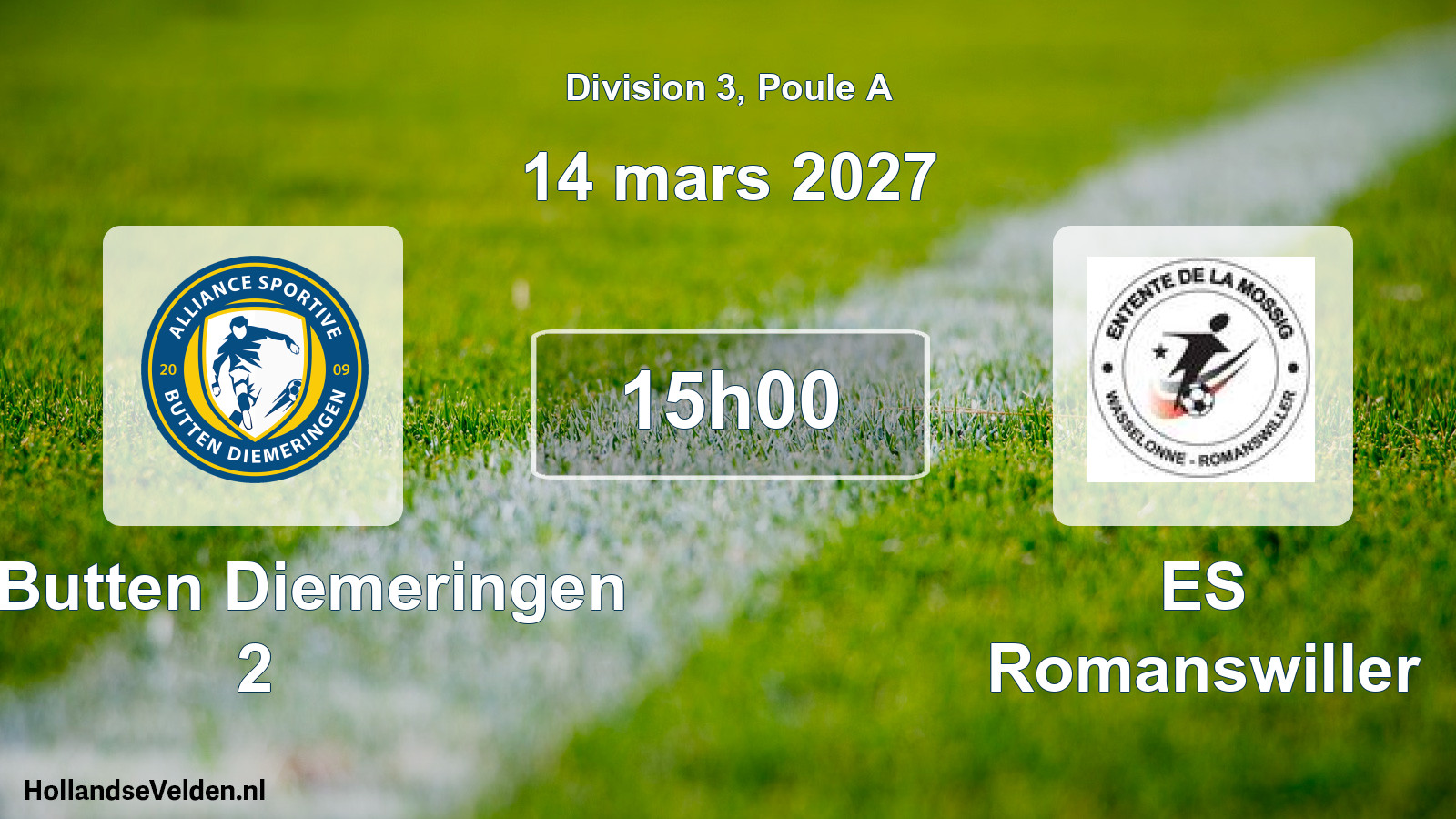 Match programmé: AS Butten Diemeringen 2 - ES Romanswiller (14 mars 2027)