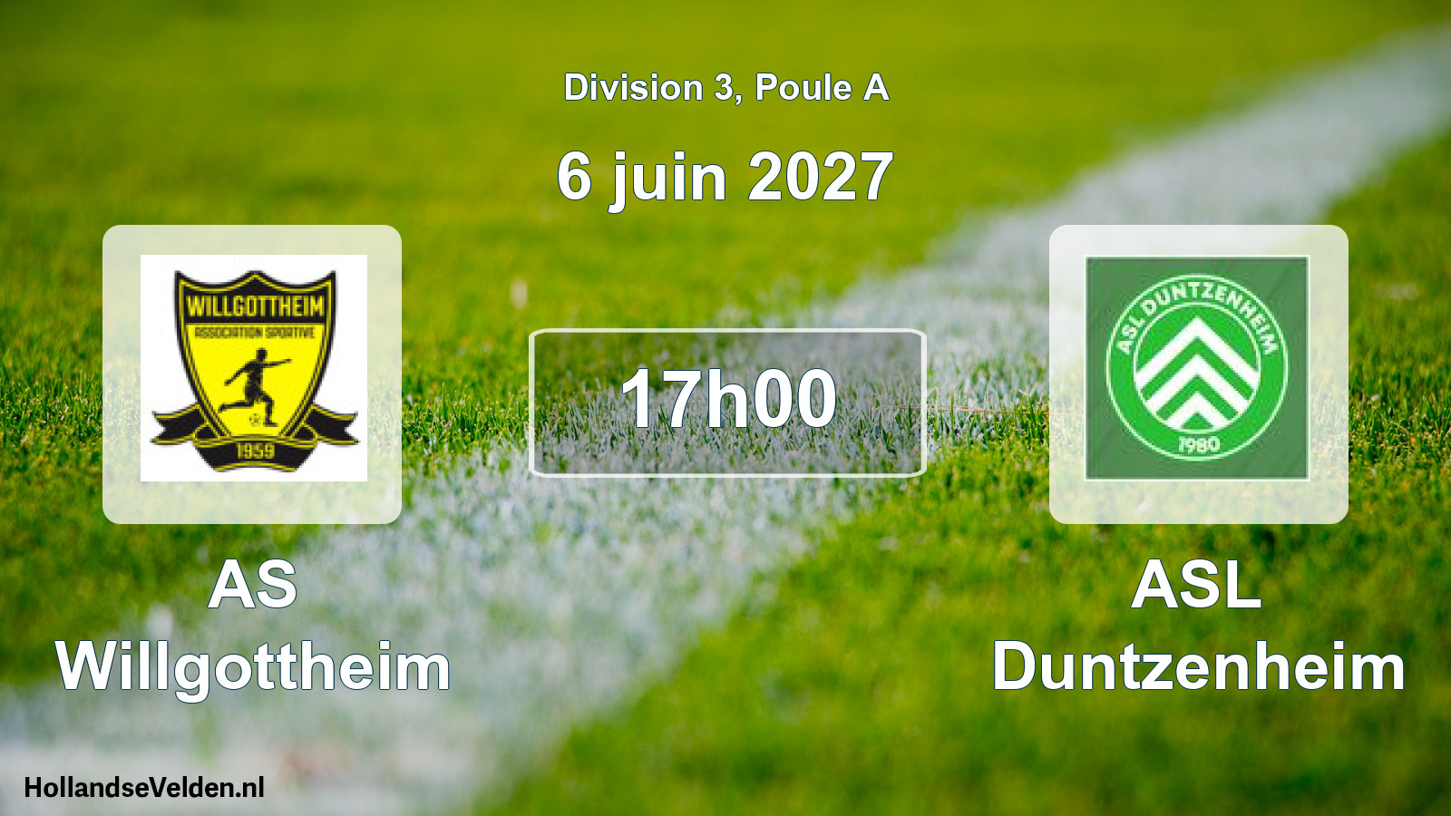 Match programmé: AS Willgottheim - ASL Duntzenheim (6 juin 2027)