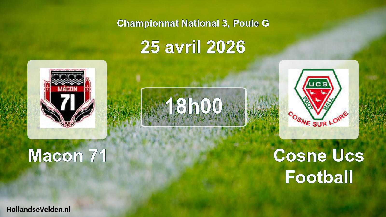 Geplande wedstrijd: Macon 71 - Cosne Ucs Football (25 avril 2026)