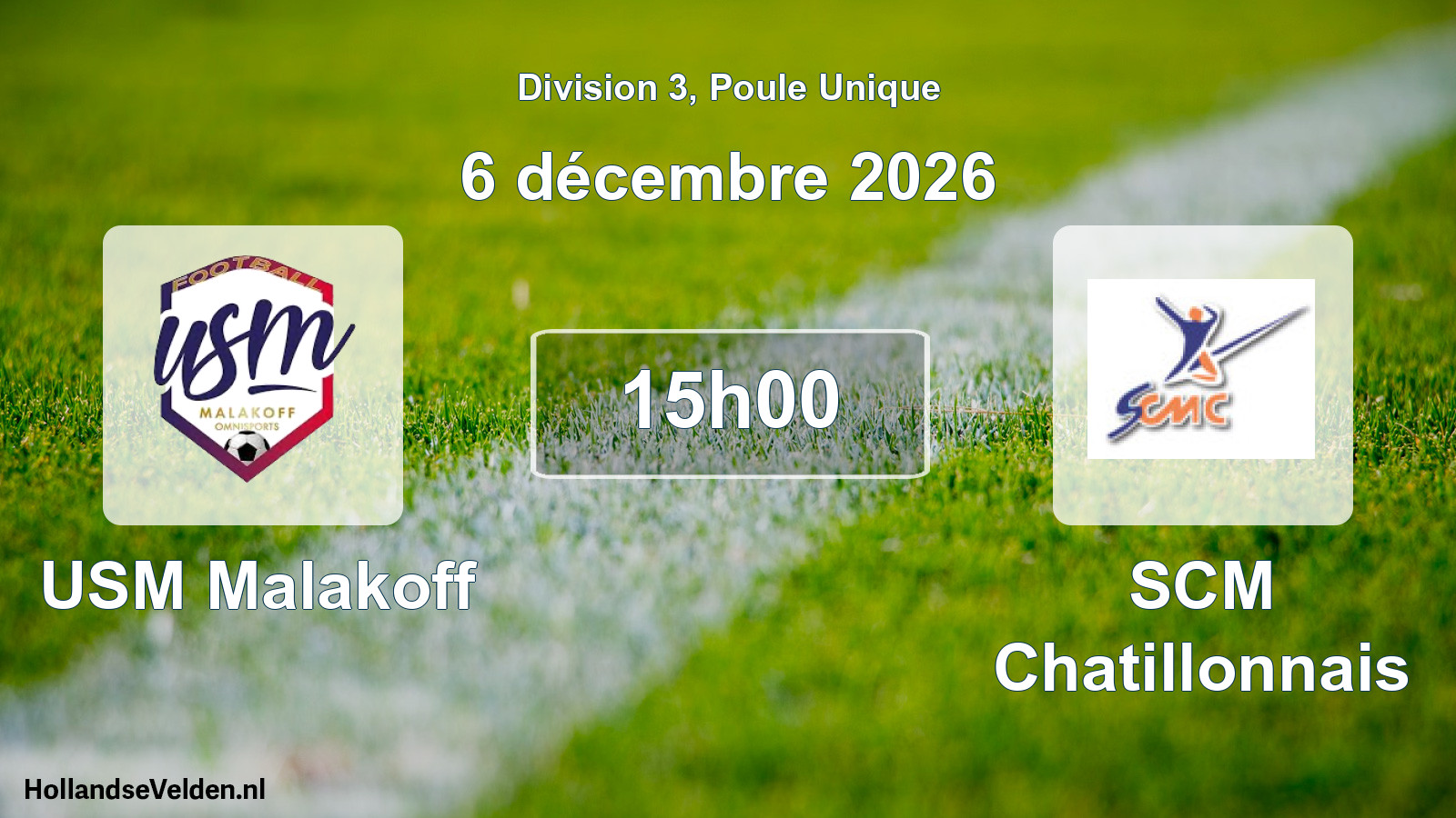 Scheduled Match: USM Malakoff - SCM Chatillonnais (6 December 2026)