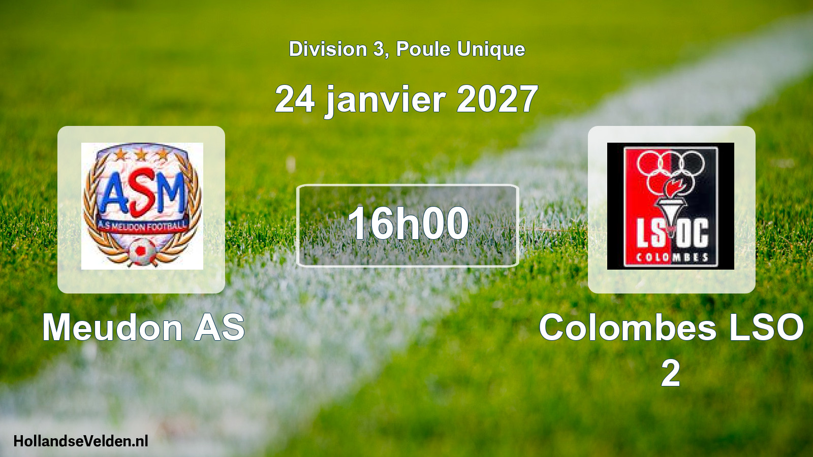 Scheduled Match: Meudon AS - Colombes LSO 2 (24 January 2027)