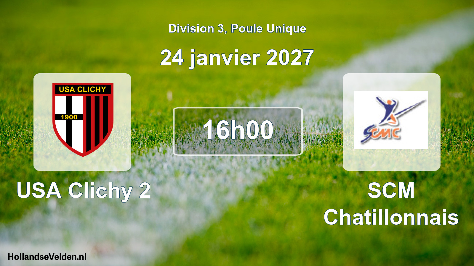 Match programmé: USA Clichy 2 - SCM Chatillonnais (24 janvier 2027)