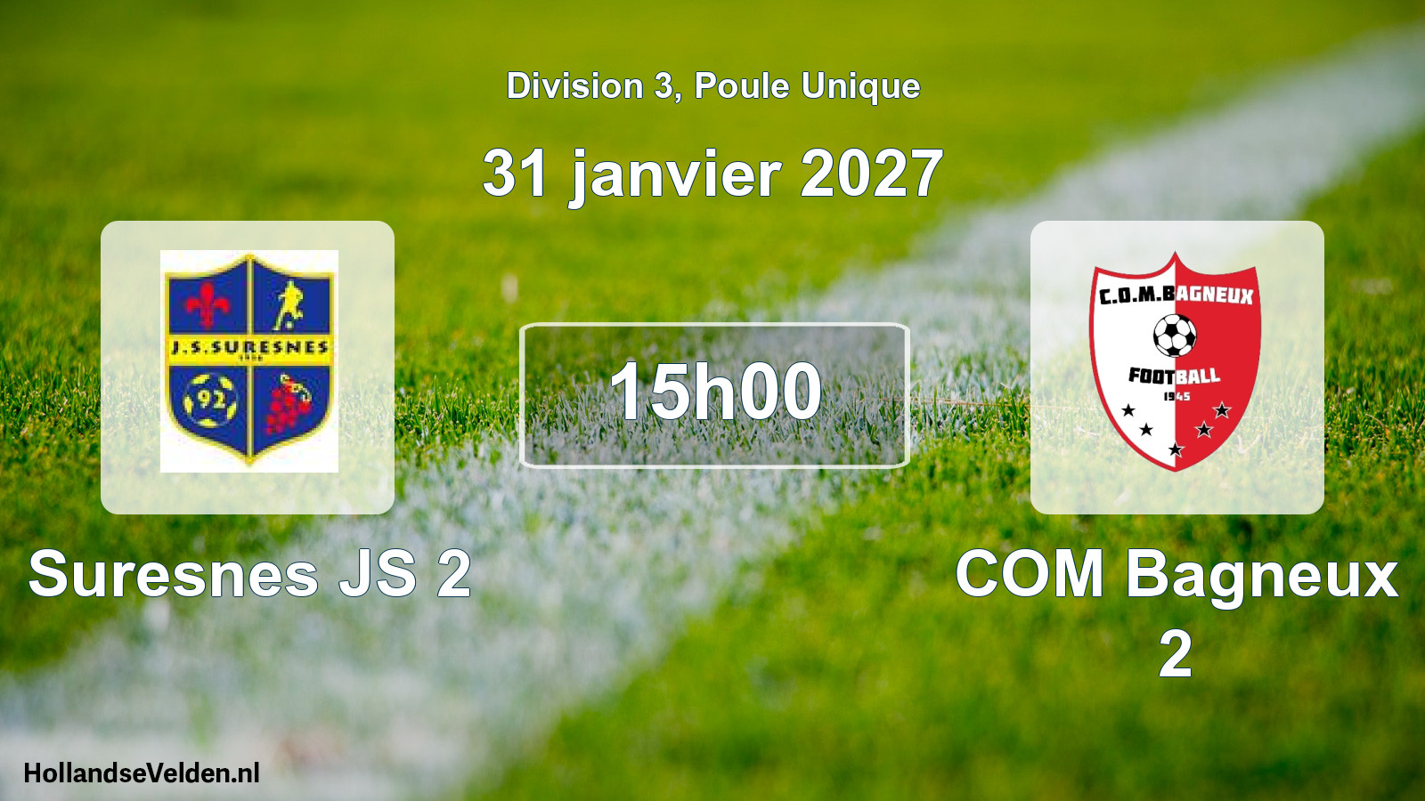 Geplande wedstrijd: Suresnes JS 2 - COM Bagneux 2 (31 januari 2027)