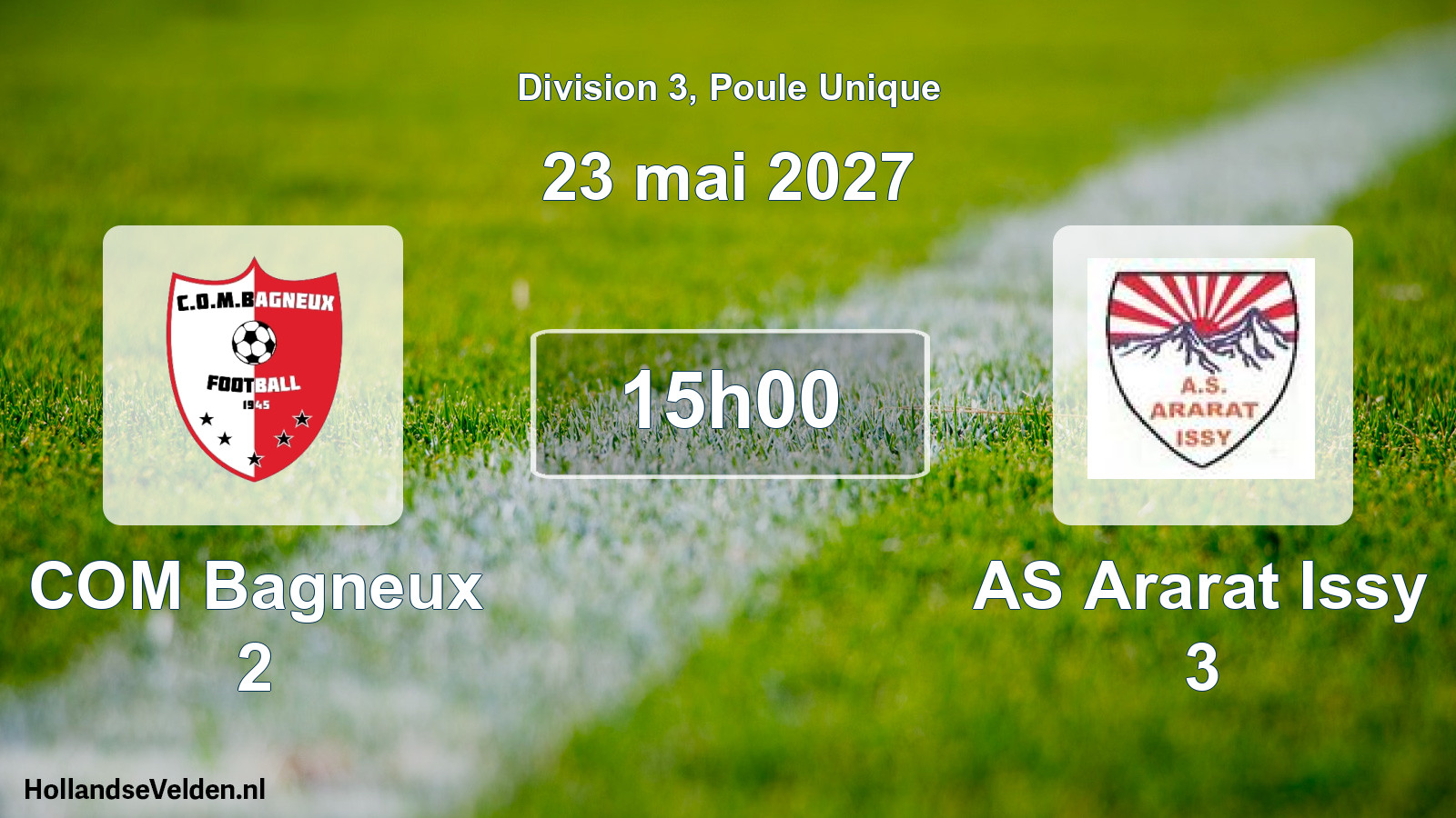 Geplande wedstrijd: COM Bagneux 2 - AS Ararat Issy 3 (23 mei 2027)
