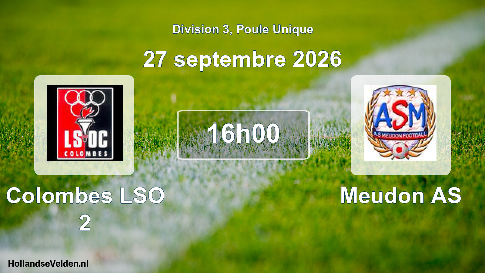 Scheduled Match: Colombes LSO 2 - Meudon AS (27 September 2026)