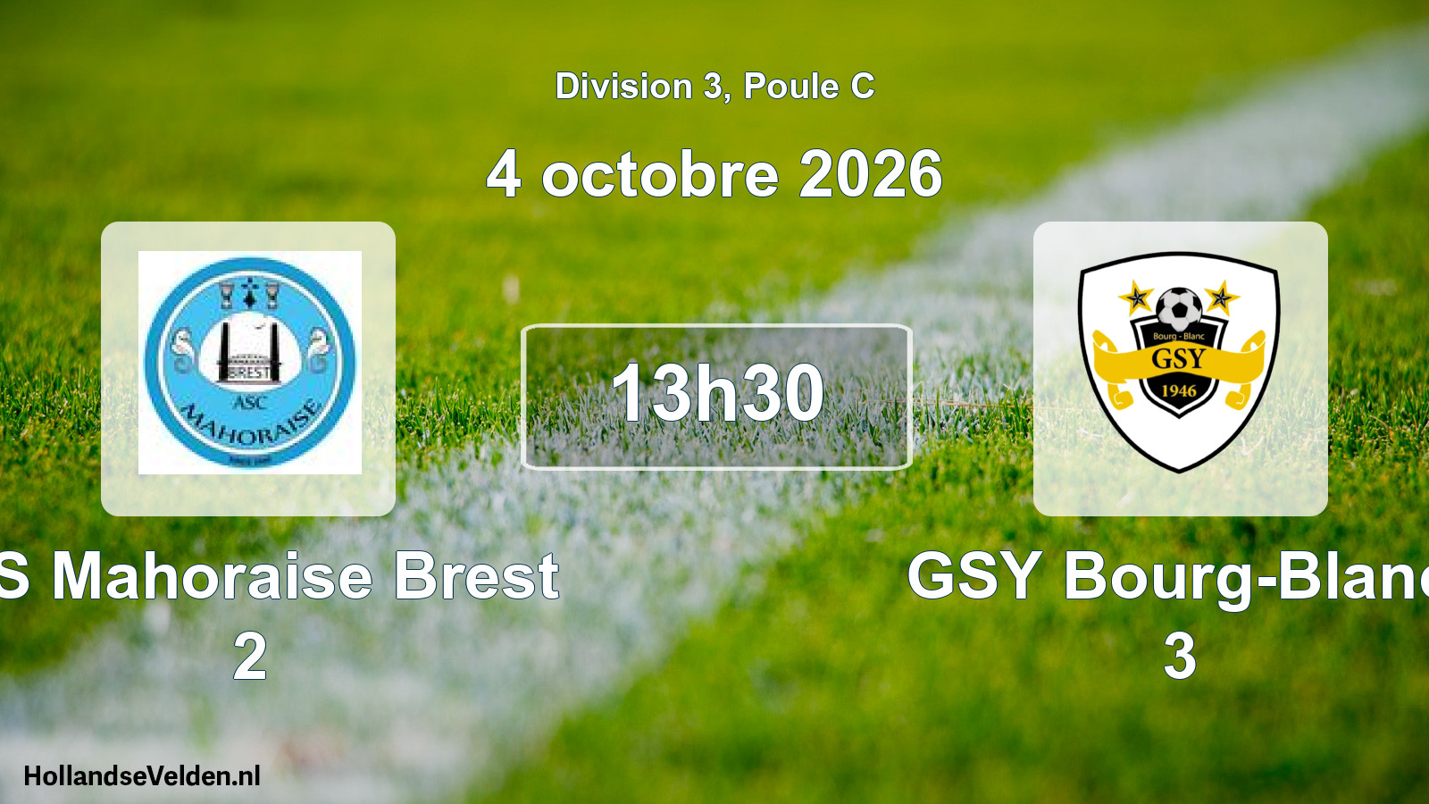 Scheduled Match: AS Mahoraise Brest 2 - GSY Bourg-Blanc 3 (4 October 2026)