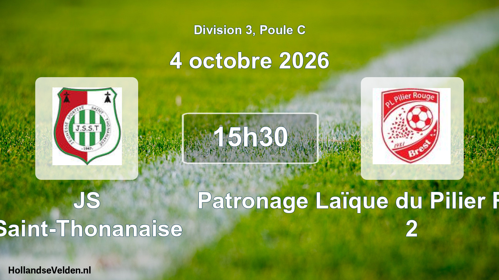 Match programmé: JS Saint-Thonanaise - Patronage Laïque du Pilier Rouge Brest 2 (4 octobre 2026)