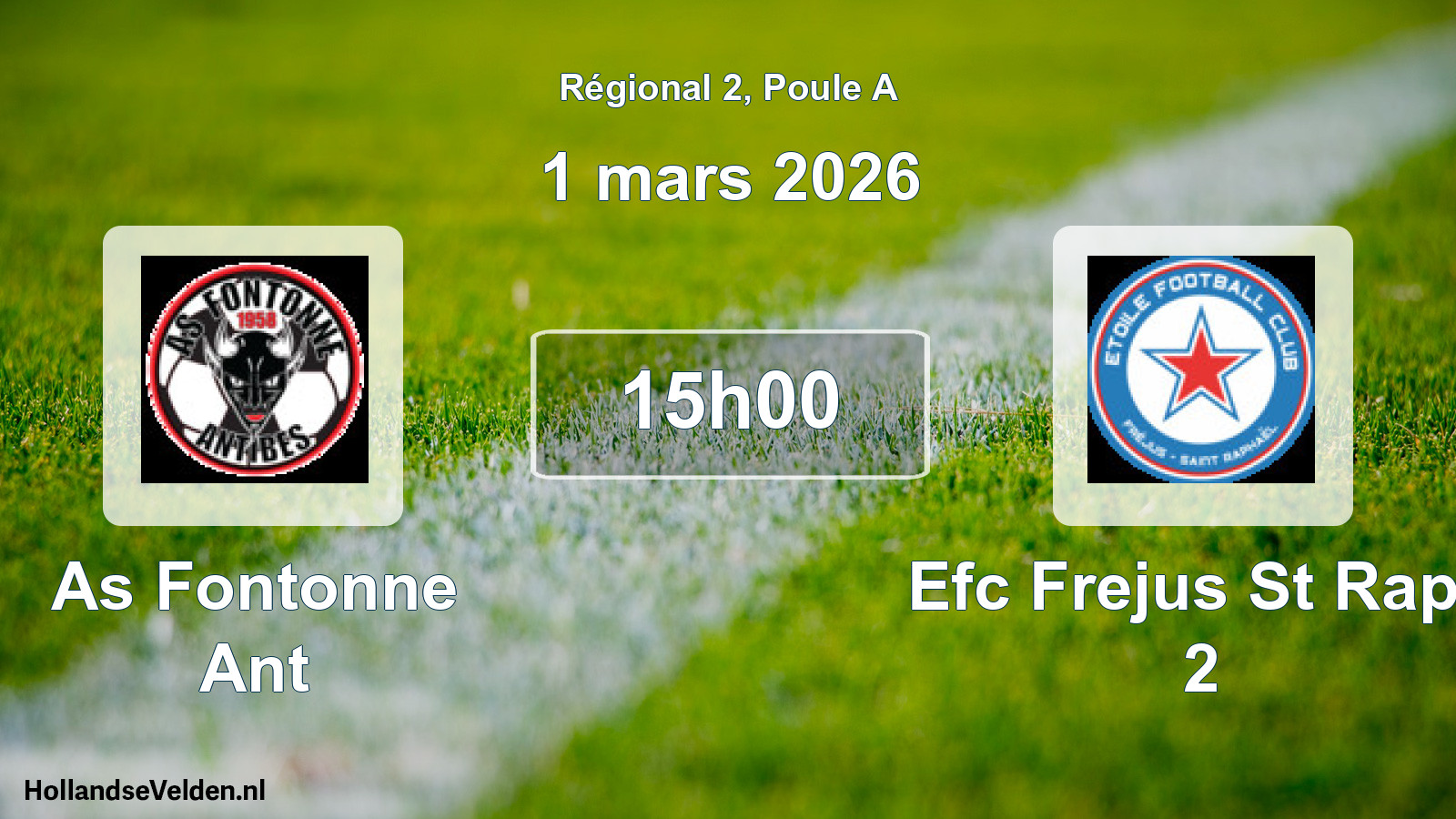 Geplande wedstrijd: As Fontonne Ant - Efc Frejus St Raph 2 (1 mars 2026)