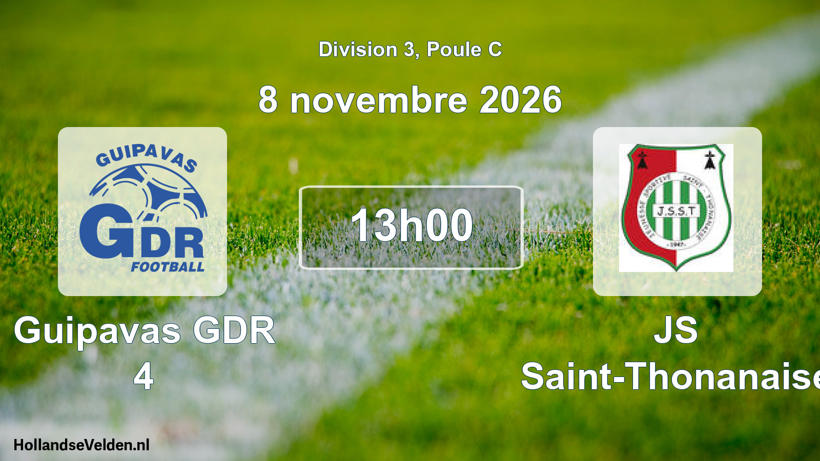 Match programmé: Guipavas GDR 4 - JS Saint-Thonanaise (8 novembre 2026)