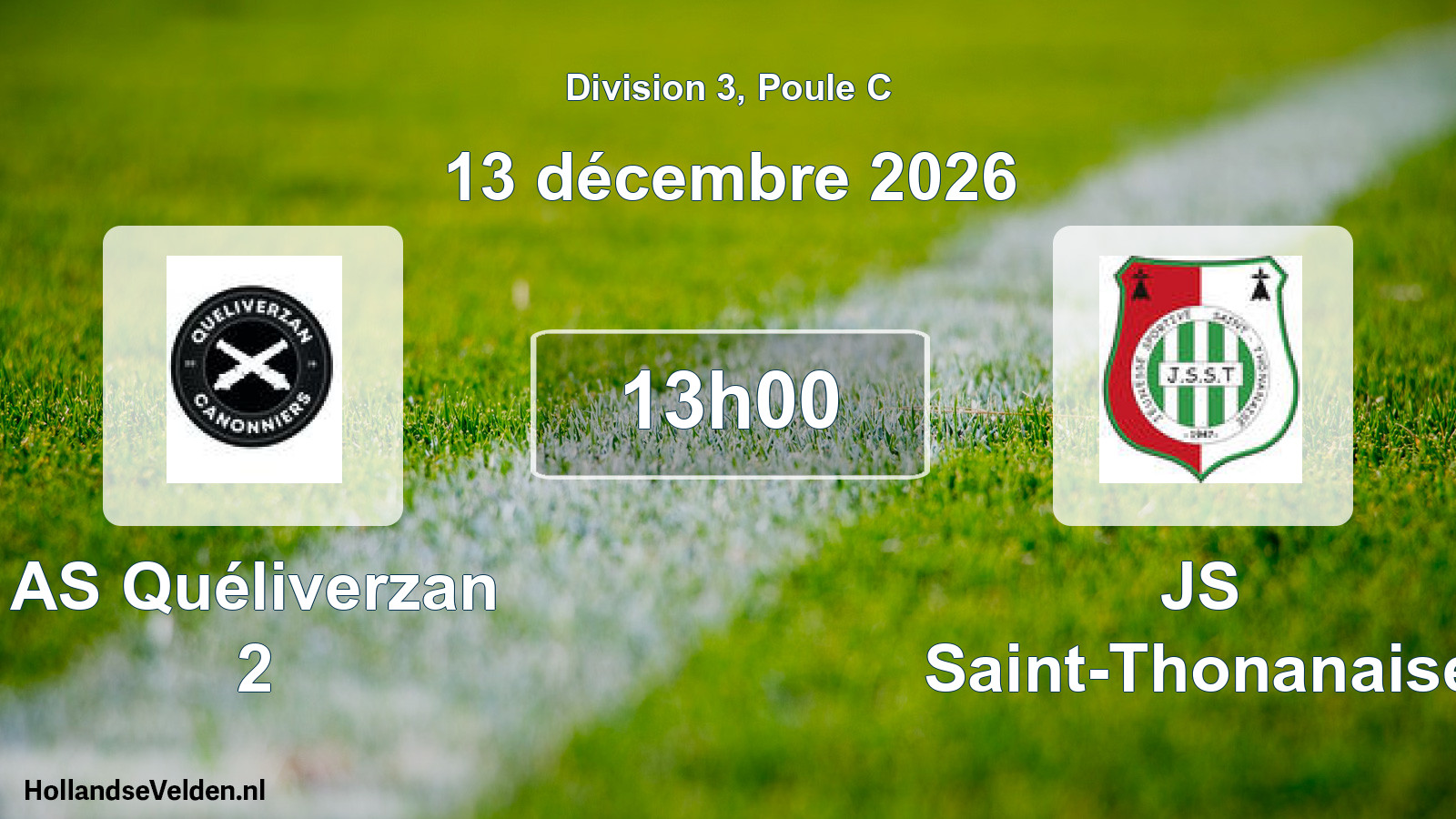 Scheduled Match: AS Quéliverzan 2 - JS Saint-Thonanaise (13 December 2026)
