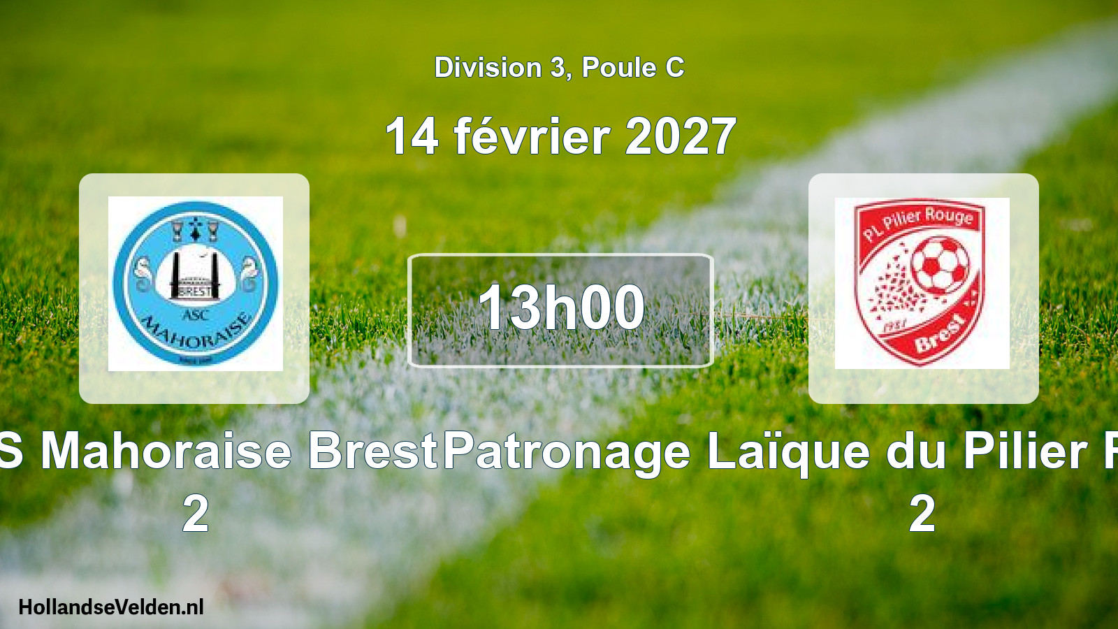 Scheduled Match: AS Mahoraise Brest 2 - Patronage Laïque du Pilier Rouge Brest 2 (14 February 2027)
