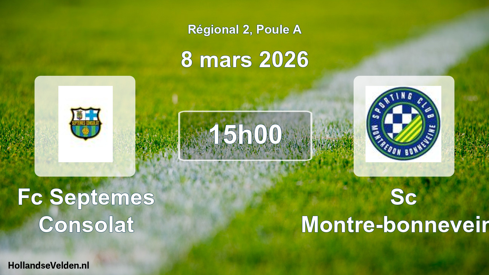 Geplande wedstrijd: Fc Septemes Consolat - Sc Montre-bonneveine (8 maart 2026)