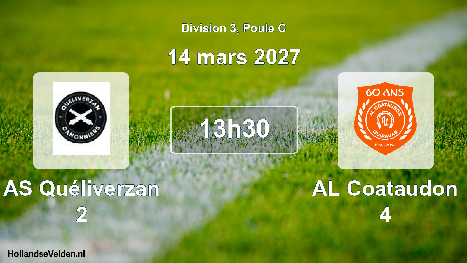 Match programmé: AS Quéliverzan 2 - AL Coataudon 4 (14 mars 2027)
