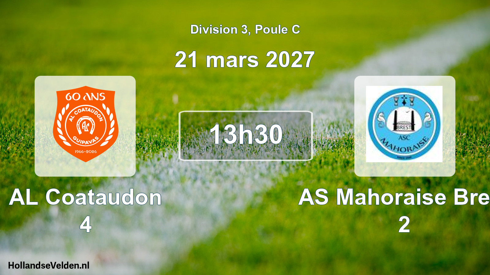 Scheduled Match: AL Coataudon 4 - AS Mahoraise Brest 2 (21 March 2027)