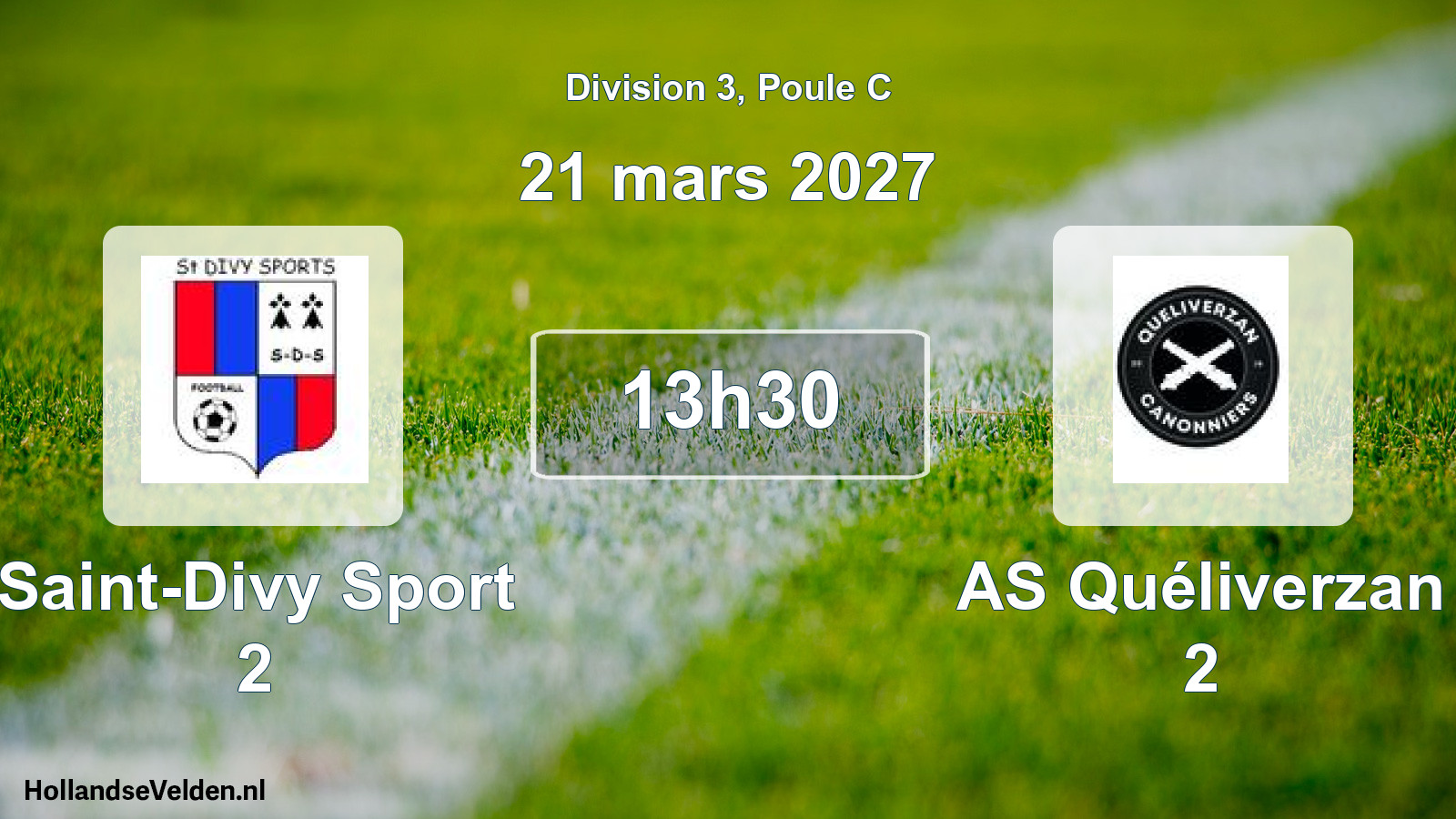 Geplande wedstrijd: Saint-Divy Sport 2 - AS Quéliverzan 2 (21 maart 2027)