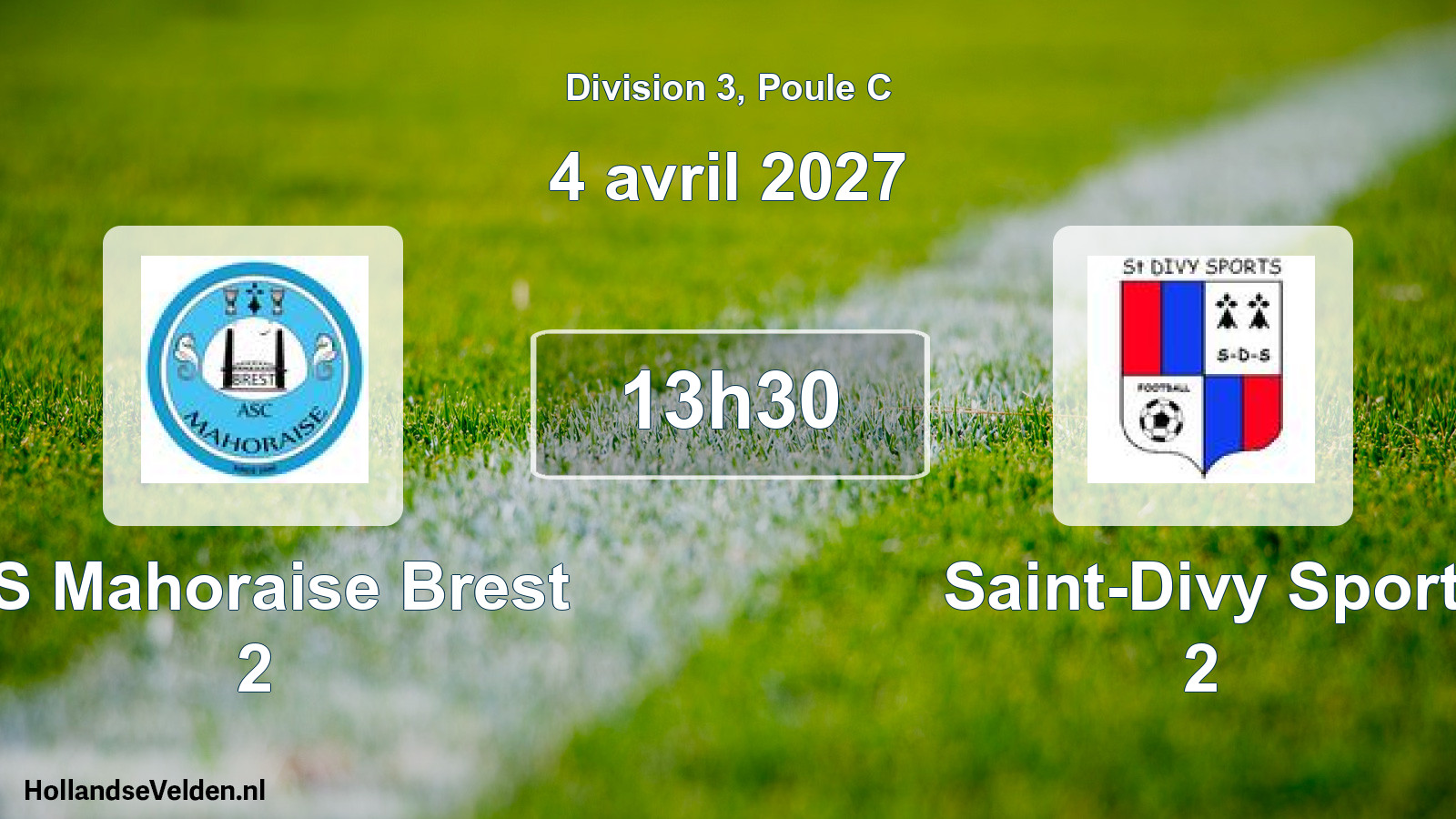 Match programmé: AS Mahoraise Brest 2 - Saint-Divy Sport 2 (4 avril 2027)