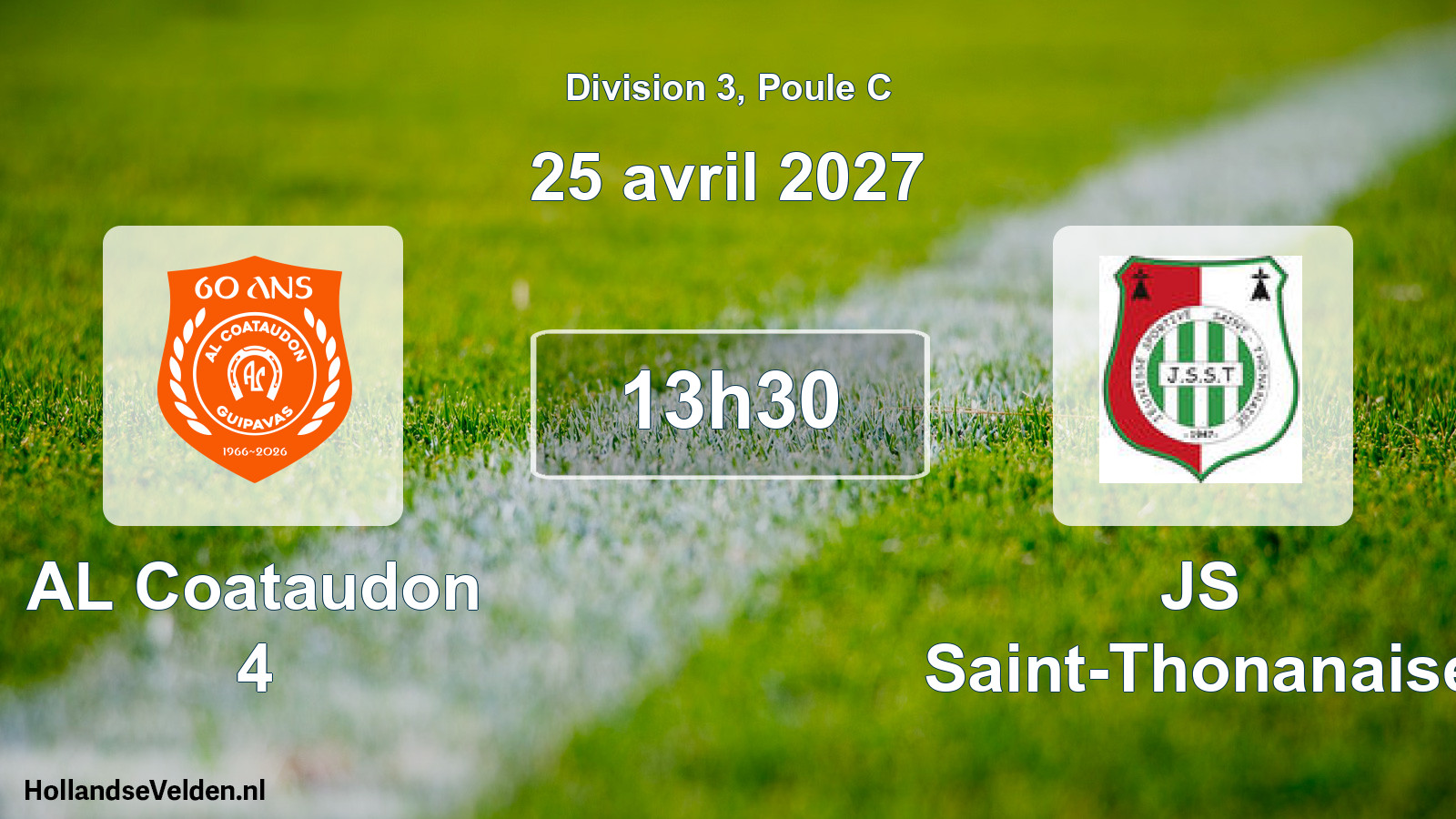 Scheduled Match: AL Coataudon 4 - JS Saint-Thonanaise (25 April 2027)