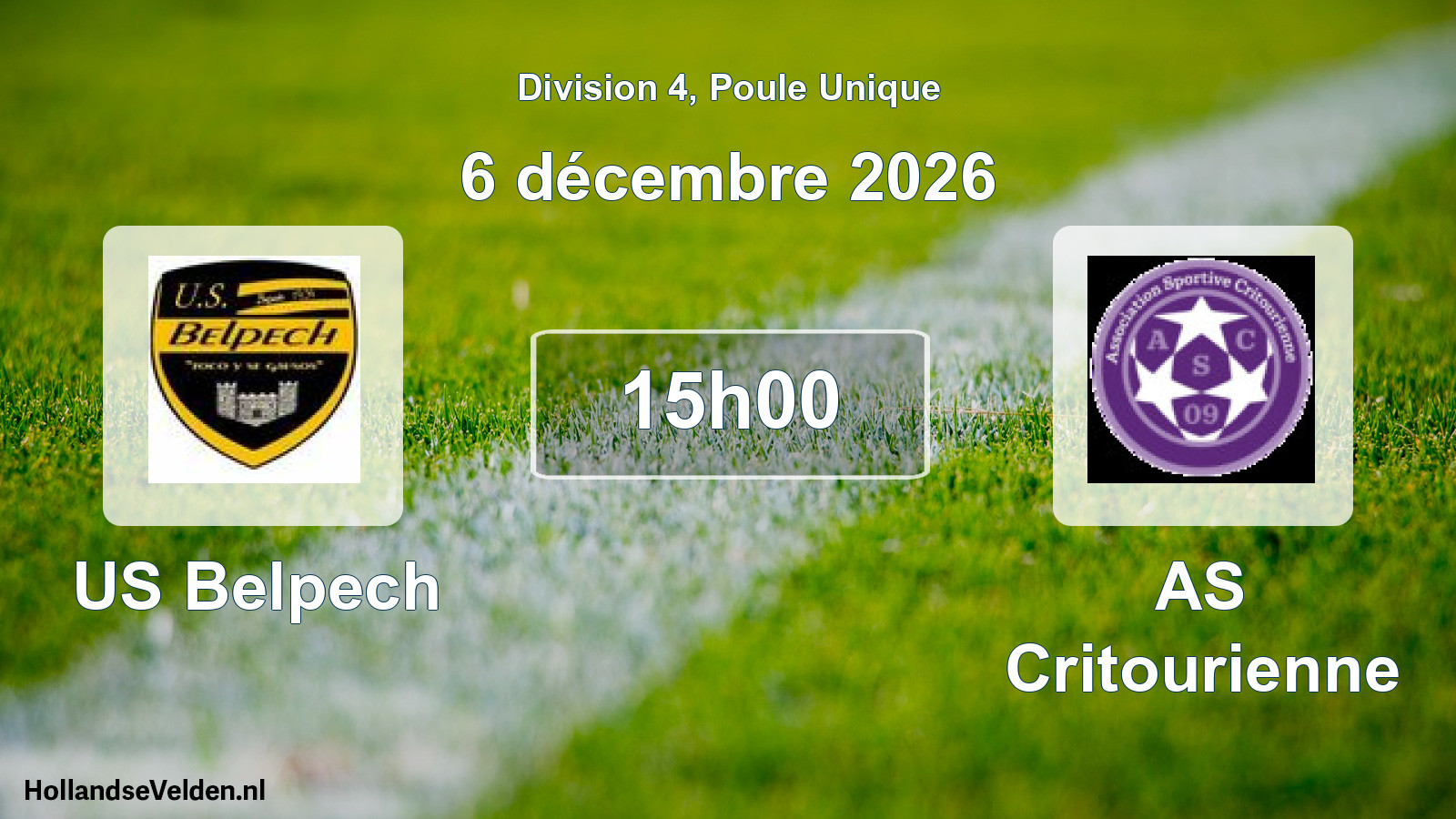 Match programmé: US Belpech - AS Critourienne (6 décembre 2026)