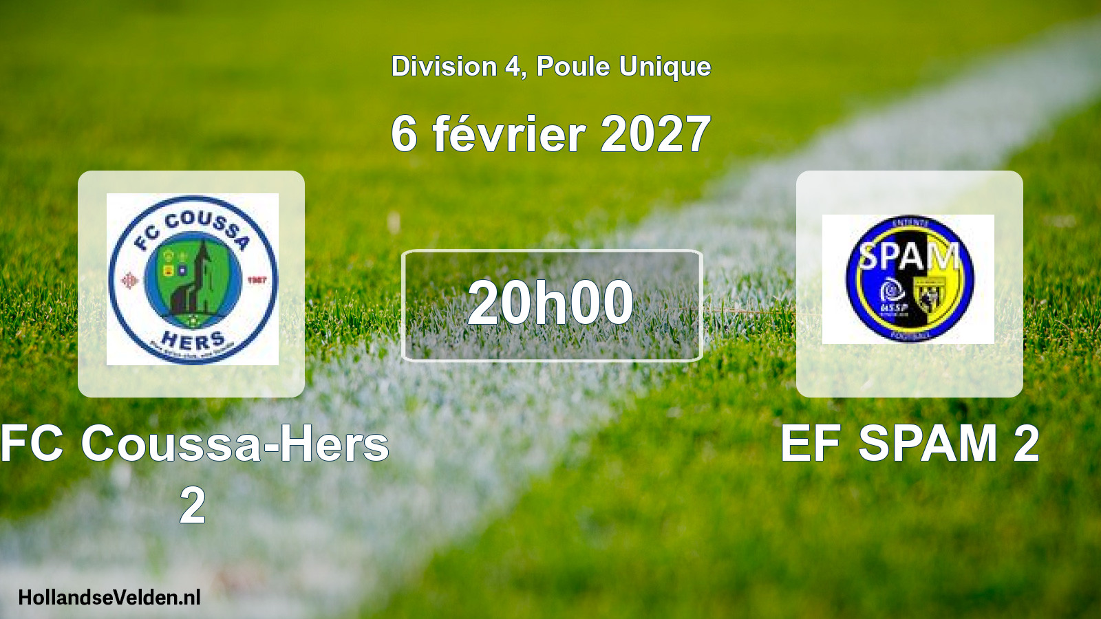 Match programmé: FC Coussa-Hers 2 - EF SPAM 2 (6 février 2027)