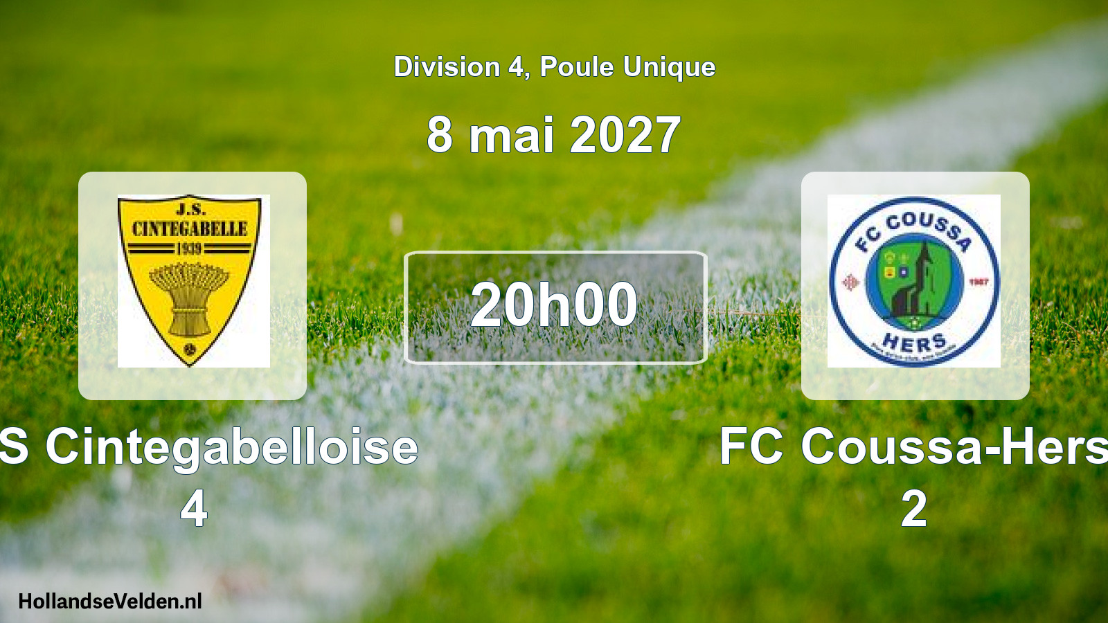 Scheduled Match: JS Cintegabelloise 4 - FC Coussa-Hers 2 (8 May 2027)