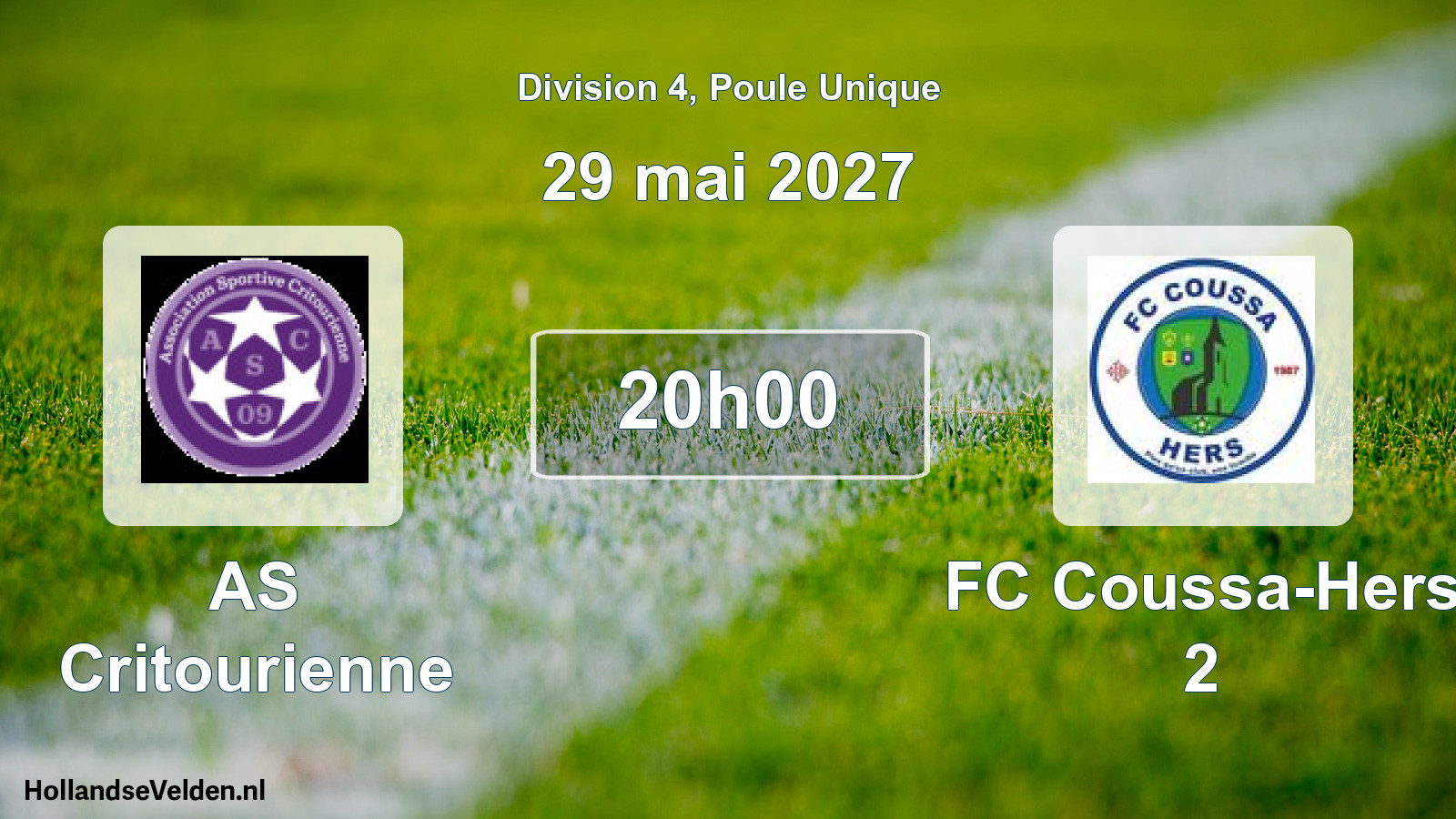 Match programmé: AS Critourienne - FC Coussa-Hers 2 (29 mai 2027)