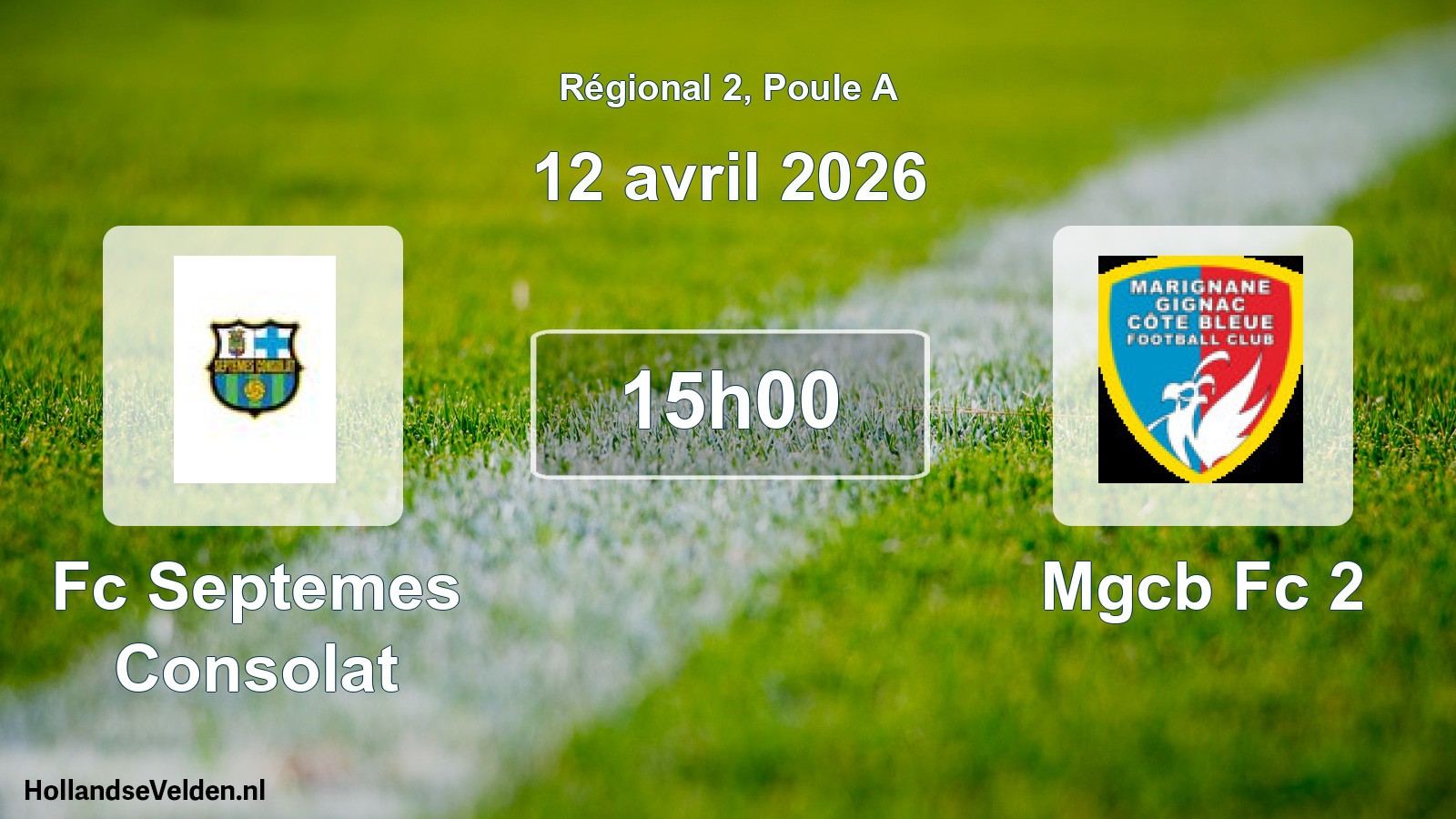 Scheduled Match: Fc Septemes Consolat - Mgcb Fc 2 (12 April 2026)