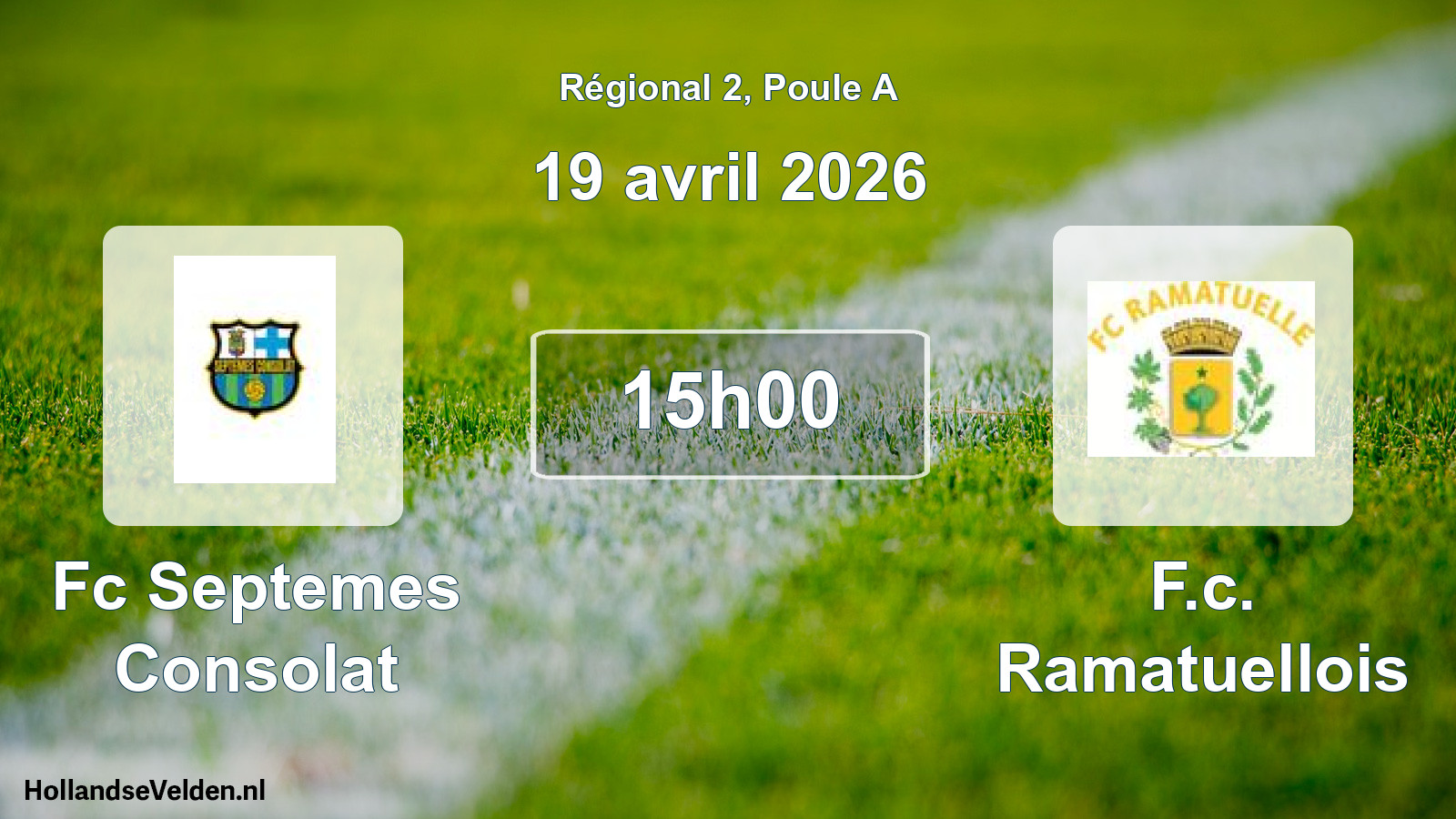 Geplande wedstrijd: Fc Septemes Consolat - F.c. Ramatuellois (19 april 2026)