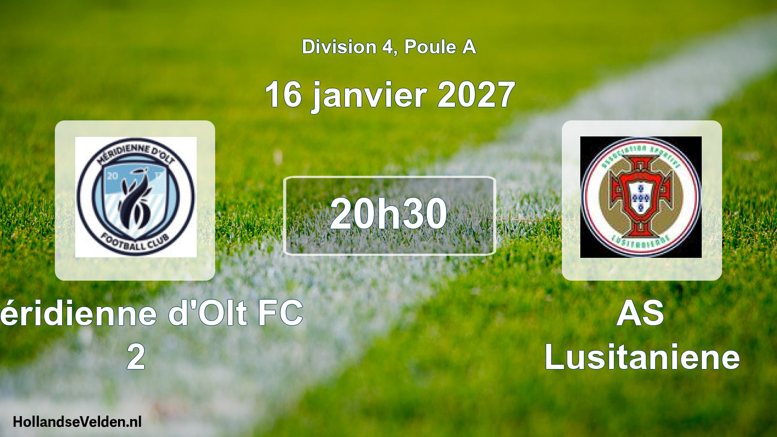 Match programmé: Méridienne d'Olt FC 2 - AS Lusitaniene (16 janvier 2027)