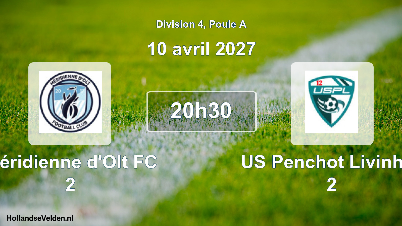 Match programmé: Méridienne d'Olt FC 2 - US Penchot Livinhac 2 (10 avril 2027)