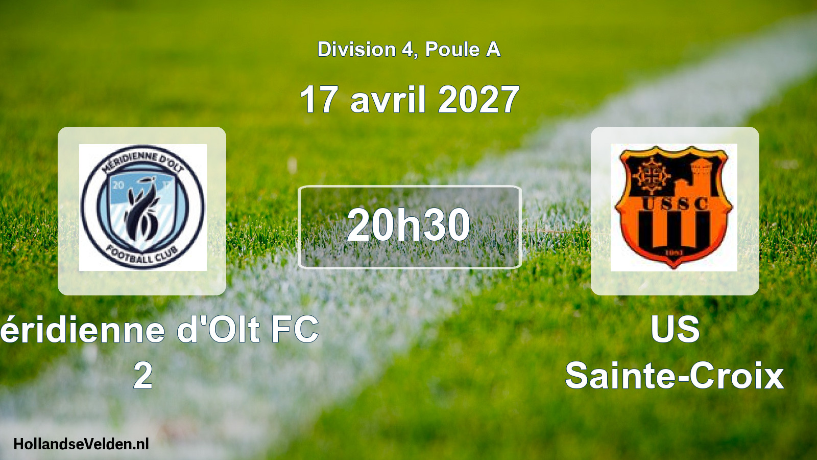 Scheduled Match: Méridienne d'Olt FC 2 - US Sainte-Croix (17 April 2027)