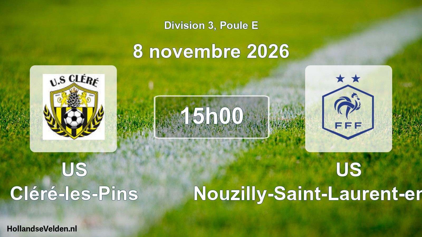 Match programmé: US Cléré-les-Pins - US Nouzilly-Saint-Laurent-en-Gâtines (8 novembre 2026)